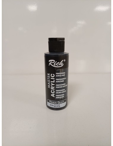 PINTURA ACRÍLICA MATE  NEGRO Nº230 120ml (Rich)
