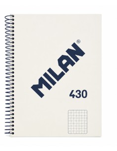 CUADERNO ESPIRAL A5 CUADRÍCULA 430 BEIGE (Milán)
