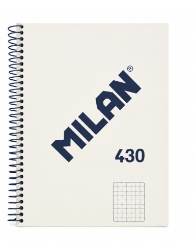 CUADERNO ESPIRAL A5 CUADRÍCULA 430 BEIGE (Milán)