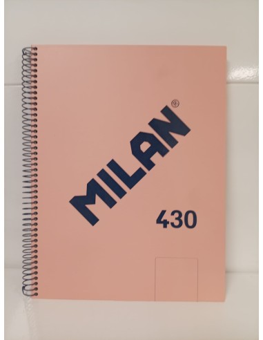 CUADERNO ESPIRAL A4 LISO 430 ROSA (Milán)
