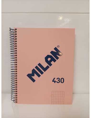 CUADERNO ESPIRAL A5 CUADRÍCULA 430 ROSA (Milán)