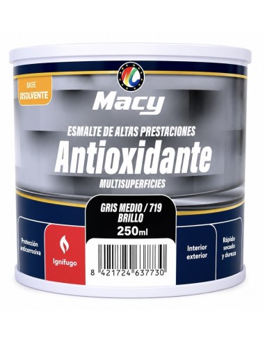 ESMALTE ANTIOXIDANTE BRILLO GRIS MEDIO 719   250ml ALTAS PRESTACIONES (Macy)