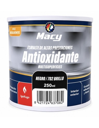 ESMALTE ANTIOXIDANTE BRILLO NEGRO 702   250ml ALTAS PRESTACIONES (Macy)