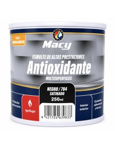 ESMALTE ANTIOXIDANTE SATINADO NEGRO 704   250ml ALTAS PRESTACIONES (Macy)