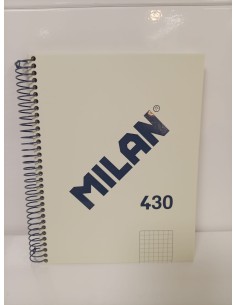 CUADERNO ESPIRAL A5 CUADRÍCULA 430 BEIGE (Milán)