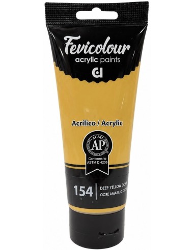 PINTURA ACRÍLICA FEVICOLOUR OCRE AMARILLO PROFUNDO Nº154 200ml