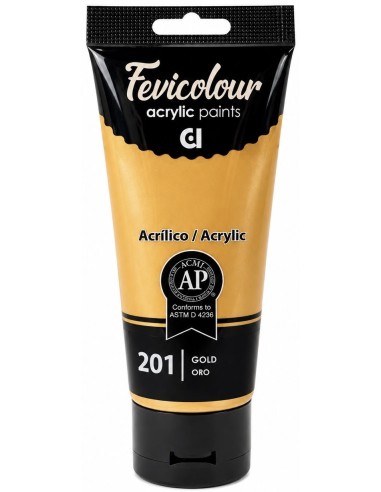 PINTURA ACRÍLICA FEVICOLOUR ORO Nº201 200ml