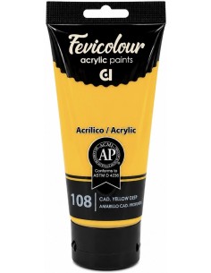 PINTURA ACRÍLICA FEVICOLOUR AMARILLO CADMIO PROFUNDO Nº108 200ml