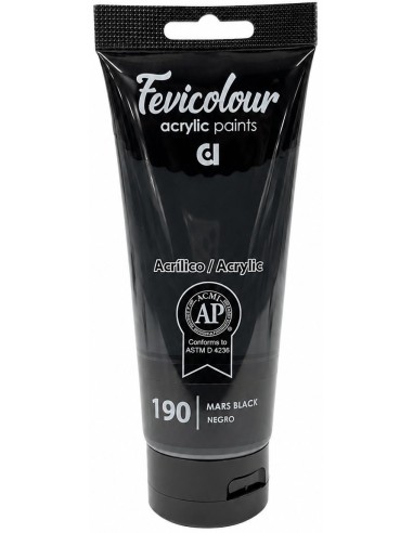 PINTURA ACRÍLICA FEVICOLOUR NEGRO Nº190 200ml