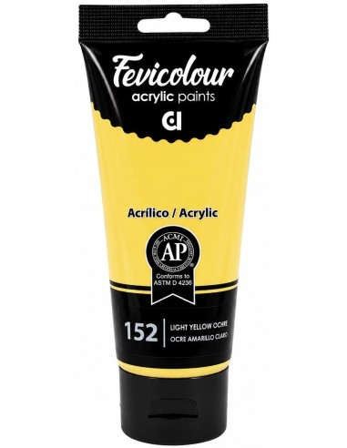PINTURA ACRÍLICA FEVICOLOUR OCRE AMARILLO CLARO Nº152  200ml