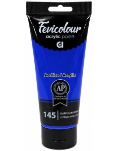 PINTURA ACRÍLICA FEVICOLOUR AZUL ULTRAMARINO OSCURO Nº145 200ml