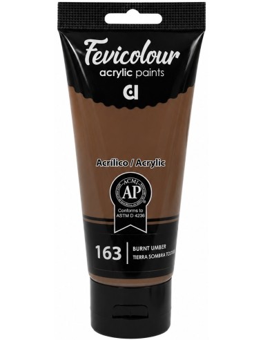 PINTURA ACRÍLICA FEVICOLOUR TIERRA SOMBRA TOSTADA Nº163 200ml