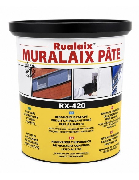 RX-420 MASILLA EXTERIOR C/FIBRA RENOVADOR RUALAIX PATE 1kg Baixens