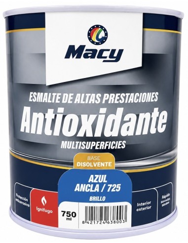 ESMALTE ANTIOXIDANTE BRILLO AZUL ANCLA 725   750ml ALTAS PRESTACIONES (Macy)