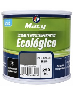 ESMALTE ECOLÓGICO BRILLO GRIS MEDIO E12  250ml (Macy)