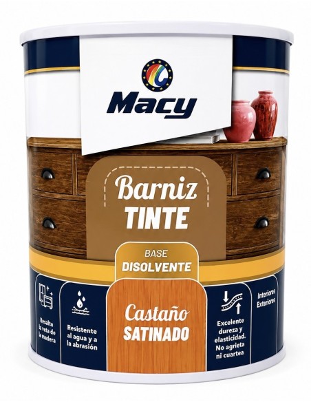 BARNIZ TINTE SATINADO CASTAÑO 750ml (Macy)