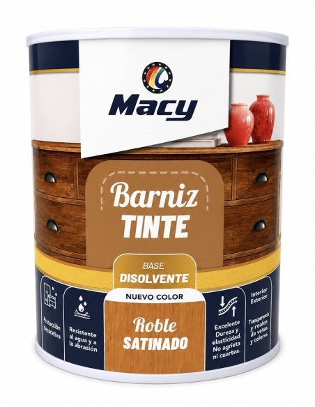 BARNIZ TINTE SATINADO ROBLE 750ml (Macy)