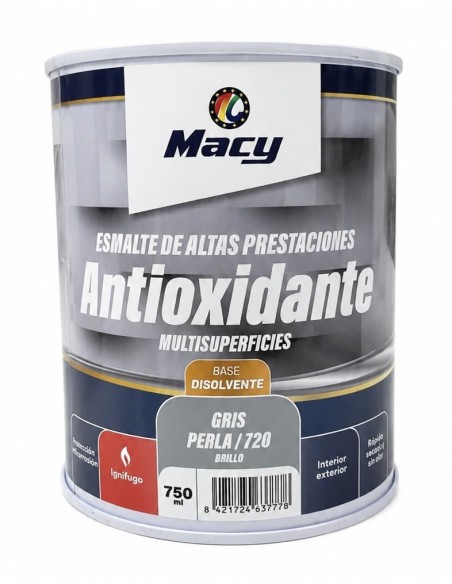 ESMALTE ANTIOXIDANTE BRILLO GRIS PERLA 720   750ml ALTAS PRESTACIONES (Macy)