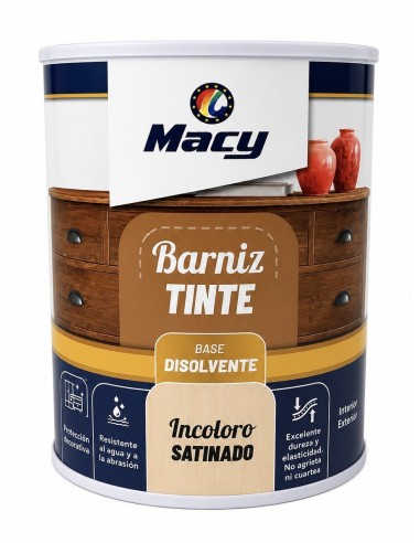BARNIZ TINTE SATINADO INCOLORO 375ml (Macy)