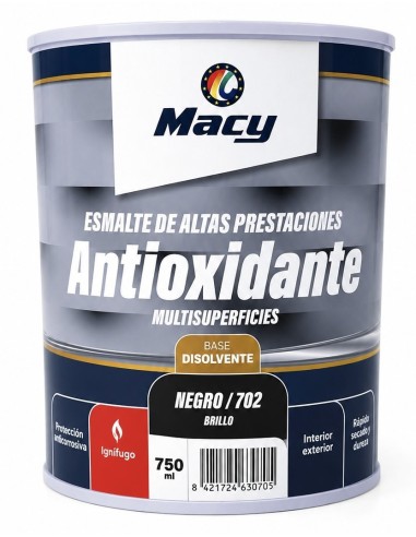 ESMALTE ANTIOXIDANTE BRILLO NEGRO 702   750ml ALTAS PRESTACIONES (Macy)