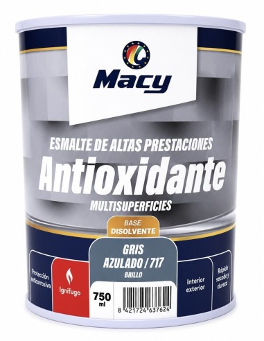 ESMALTE ANTIOXIDANTE BRILLO GRIS AZULADO 717   750ml ALTAS PRESTACIONES (Macy)