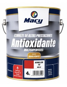 ESMALTE ANTIOXIDANTE BRILLO BERMELLÓN 714  4lt ALTAS PRESTACIONES (Macy)