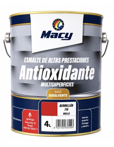 ESMALTE ANTIOXIDANTE BRILLO BERMELLÓN 714  4lt ALTAS PRESTACIONES (Macy)