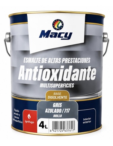 ESMALTE ANTIOXIDANTE BRILLO GRIS AZULADO 717  4lt ALTAS PRESTACIONES (Macy)