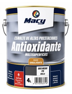 ESMALTE ANTIOXIDANTE BRILLO GRIS MEDIO 719  4lt ALTAS PRESTACIONES (Macy)