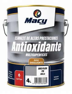 ESMALTE ANTIOXIDANTE BRILLO GRIS PLATA 718  4lt ALTAS PRESTACIONES (Macy)