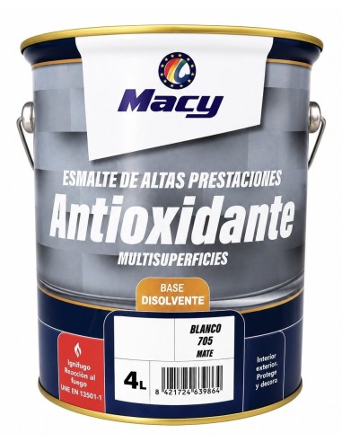 ESMALTE ANTIOXIDANTE MATE BLANCO 705  4lt ALTAS PRESTACIONES (Macy)