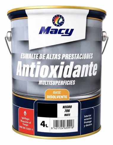 ESMALTE ANTIOXIDANTE MATE NEGRO 706  4lt ALTAS PRESTACIONES (Macy)