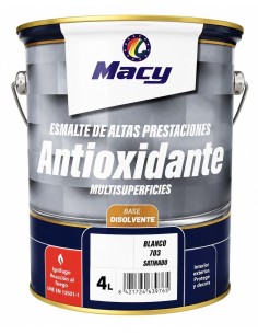 ESMALTE ANTIOXIDANTE SATINADO BLANCO 703  4lt ALTAS PRESTACIONES (Macy)