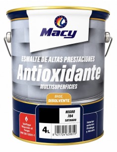 ESMALTE ANTIOXIDANTE SATINADO NEGRO 704  4lt ALTAS PRESTACIONES (Macy)