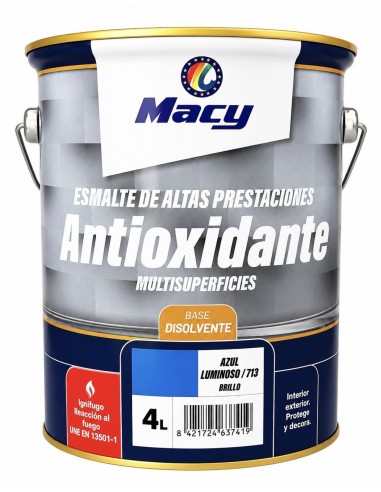 ESMALTE ANTIOXIDANTE BRILLO AZUL LUMINOSO 713  4lt ALTAS PRESTACIONES (Macy)