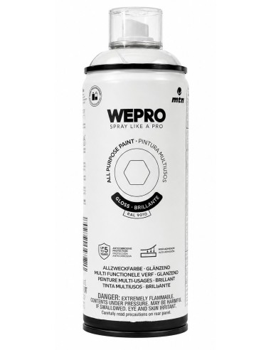 SPRAY WEPRO BASE DISOLVENTE RAL 9010  BRILLO BLANCO ESTELAR 400ml