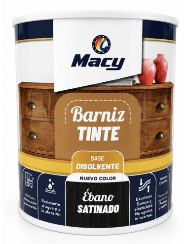 BARNIZ TINTE SATINADO ÉBANO 750ml (Macy)
