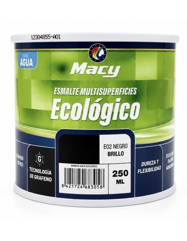 ESMALTE ECOLÓGICO BRILLO NEGRO 250ml (Macy)
