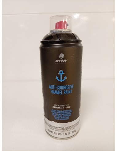 SPRAY ESMALTE ANTICORROSIVO NEGRO BRILLO 400ml (Montana)