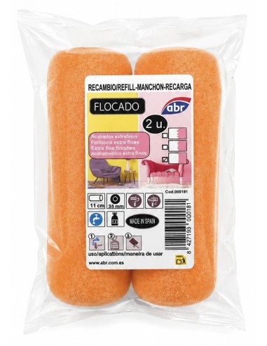 PACK RECAMBIO FLOCADO CANTO REDONDEADO 11cm ref.000181 Alba Rulo