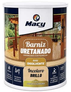 BARNIZ URETANADO INCOLORO BRILLO 375ml (Macy)