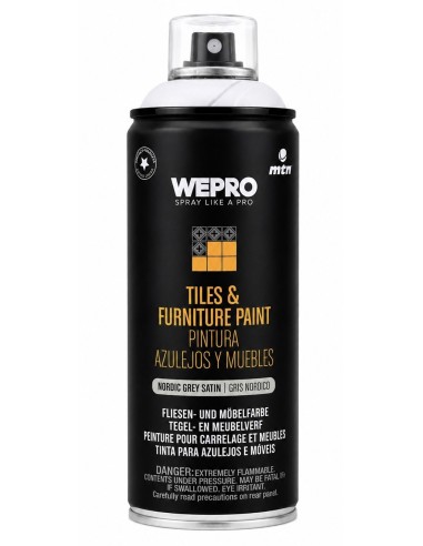 SPRAY PINTURA AZULEJOS Y MUEBLES SATINADO GRIS NÓRDICO 400ml (MTN)