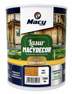 MACYDECOR LASUR AL DISOLVENTE MATE PINO 750 ml (Macy)