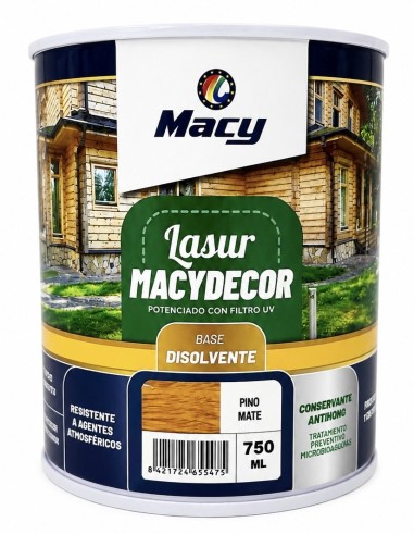 MACYDECOR LASUR AL DISOLVENTE MATE PINO 750 ml (Macy)