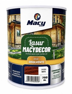 MACYDECOR LASUR AL DISOLVENTE MATE CAOBA 750 ml (Macy)