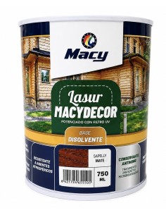 MACYDECOR LASUR AL DISOLVENTE MATE SAPELI 750 ml (Macy)