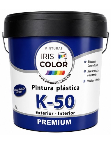 PINTURA PLÁSTICA MATE BLANCA K-50 4lt (Iris Color)