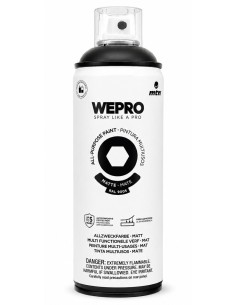 SPRAY WEPRO BASE DISOLVENTE RAL 9005 MATE NEGRO COSMOS  400ml