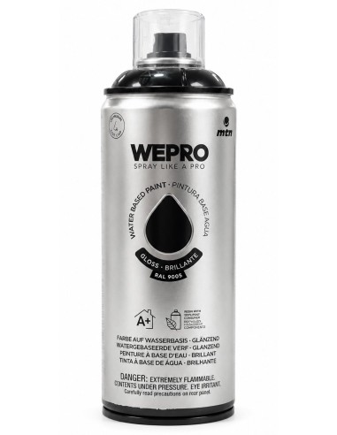 SPRAY WEPRO BASE AGUA BRILLO NEGRO COSMOS 400ml