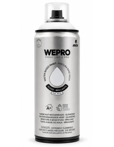 SPRAY WEPRO BASE AGUA BRILLO BLANCO ESTELAR RAL 9010 400ml